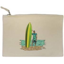 'Surf Man' Canvas Clutch Bag/Accessory Case (CL00036745)