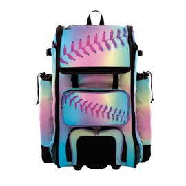 Boombah Catchers Superpack Hybrid Rolling Bat Bag - Wheeled & Backpack Version - Softball Dream Multi