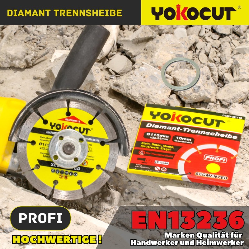 YOKOCUT Diamond Cutting Disc 115 mm, Diamond Cutting Disc Set