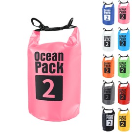Dry Bag 2L, Boat Dry Bags Rose Red Waterproof Bag Dry Sack Roll Top Long Adjustable Shoulder Strap 2L/5L/10L/20L/30L/40L for Drifting Boating Kayaking Fishing Rafting Swimming Camping Canoeing Surfing