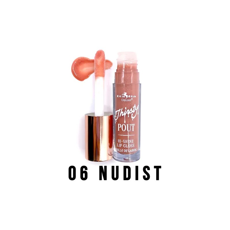 Brillo Labial Lip Gloss Thirsty Pout Hi-shine Italia Deluxe Color