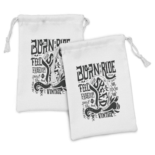 Ambesonne Motorcycle Fabric Pouch Set of 2, Born to Ride