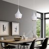 LEDSone Industrial Pendant Light, White Contemporary Hanging Light E27 Lamp