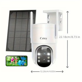 4G LTE Cellular Solar Security Camera, No WiFi Required, Solar Cell Battary Powered Outdoor Camera, 360° View, AI Tracking, 2K Night Vision,  Built-in 4G SIM Card and SD Card