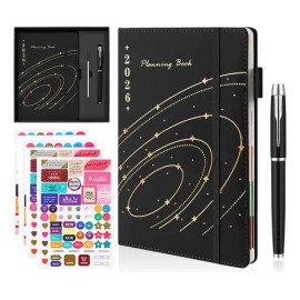 Agenda Diaria 2026 Notebook Planeadora Y Pestañas Mensuales                                                                                           