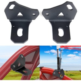 Sresk 2 PCS Adjustable X3 Whip Light Flag Mount, UTV Flag Antenna Rear Pillar Mounting Brackets Adjustable for LED Whip Light Fits Can am Maverick X3 2017-2021 (Black)