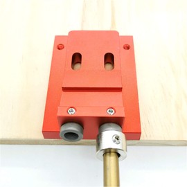 Evwoge Pocket Hole Screw Jig Self Clamp Pocket Hole Jig System Drill Guide with Pocket Hole Drill Bit Screwdriver and Screws Woodworking Kit (Color : Red)