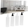 WOONEKY 5pcs Travel Pump Bottles Refillable Plastic Emulsion Containers for