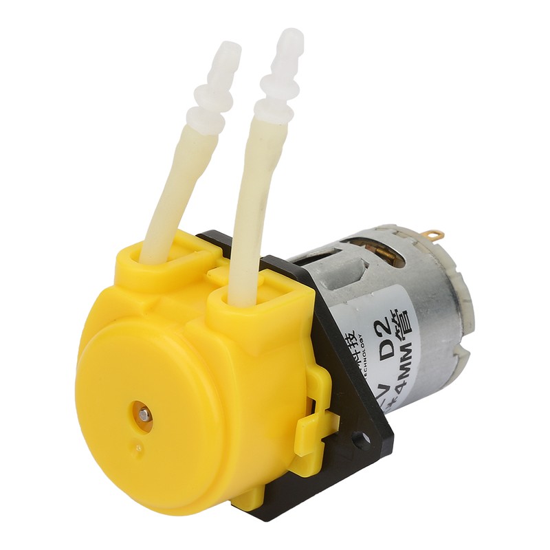 DC12V Yellow Micro Water Liquid Peristaltic Pump For Aquarium Lab