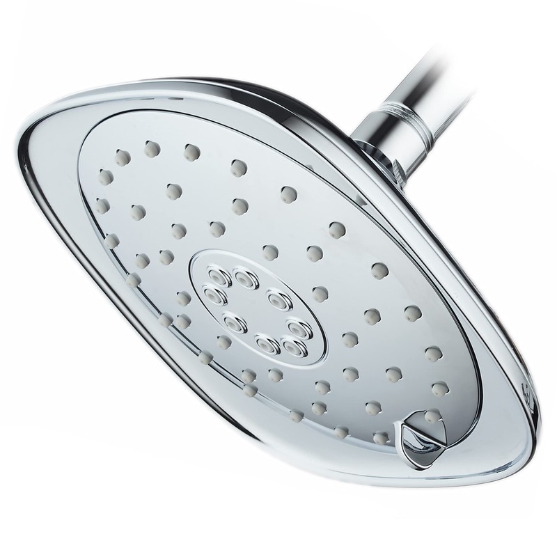 High-Pressure 3-function Giant 7.3-Inch Designer Rain Shower Head w/High-Power Pulsating