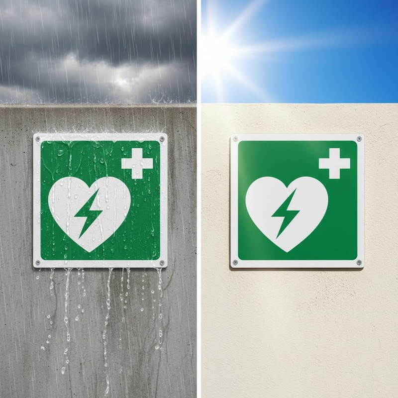 Defibrillator - Emergency and Safety Sign Aluminium Metal 3 mm