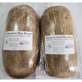European Style 100% Rye Bread & Lithuanian Rye Bread (1 Loaf Each)