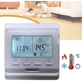 Thermostat Digital Room Thermostat Floor Heating Thermostats LCD Display Touch Screen Flush-Mounted 3A/230V