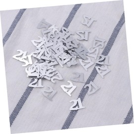KOMBIUDA Birthday Party Decorations 1200pcs Silver Number Sequins Confetti Anniversary Table Decor