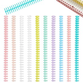 PH PandaHall 20 Pack Book Binding Wire 10 Colors Plastic Binding Comb Spines Double Ring Coil 30 Holes 1/2" Diameter Twin Spines Combs Spiral Ring Coil for Notebook, Book, Students and Coworkers