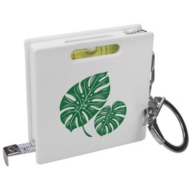 Azeeda 'Monstera Leaves' Keyring Tape Measure/Spirit Level Tool (KM00043118)