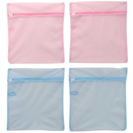 Top-sangyo 65078700 Laundry Net, Square Color, Pink, Blue, Set of 4, 2 Colors, 13.8 x 15.7 inches (35 x 40 cm), Washing Machine, Garbage Removal, Wash, Dryer, Front-Load, Comforter, Shoes, Backpack