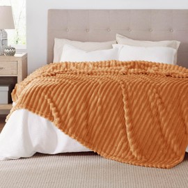 Bedsure GentleSoft King Blanket for Couch - Cozy Soft Fall Blankets for Women, Cute Large Throws for Girls, Orange, 108x90 Inches