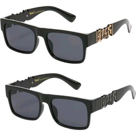 OG LOCS Medium Size Frame Black Gold Embed Sunglasses Men women savage sunglass - color: Gold
