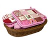 Multi-Purpose Basket Set Kitchen Beige Brown Patchwork Braided Oval with