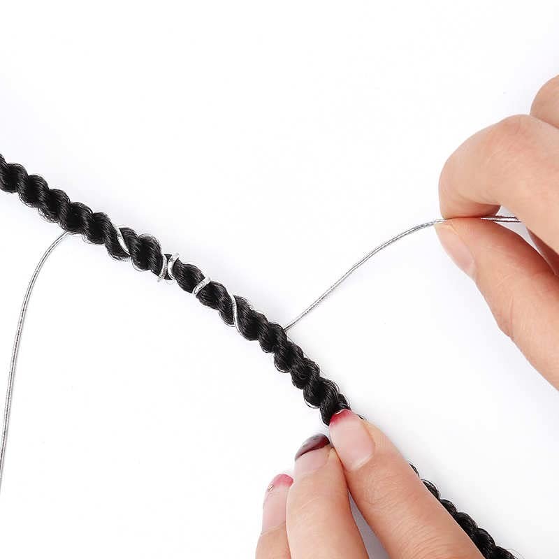 GOLD OR SILVER STRETCHY METALLIC CORD STRING BRAIDING HAIR ACCESSORIES