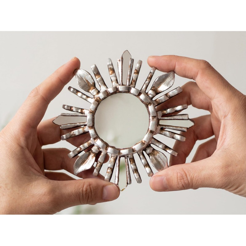 DecorContreras Artisan Small Round Wall Mirror 6in - Peruvian Accent