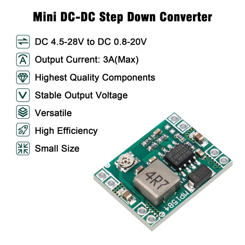 Pack of 10 Mini Step Down Converter Module, QIQIAZI DC-DC