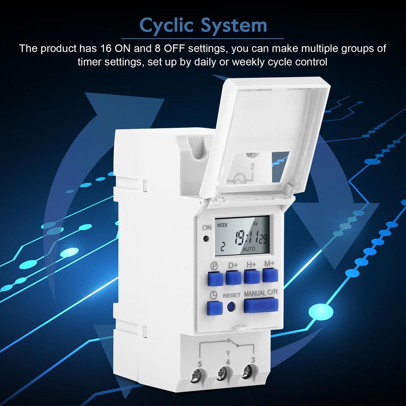 DIN Rail Digital Programmable Timer Switch, THC15A Digital Timer Switch