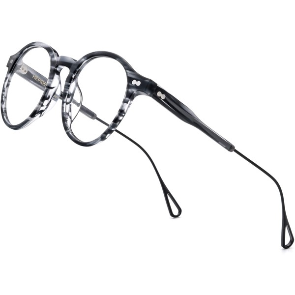 HEPIDEM Acetate Optical Glasses Frame Men 9121 (Clear Gray Frame)