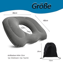 ClcIosis Inflatable Orthopaedic Cushion Seat Cushion, Inflatable Orthopaedic Cushion for Long Sitting on Office Chairs, Hemorrhoids Seat Cushion, Inflatable for Office Chair, Wheelchair, Doughnut