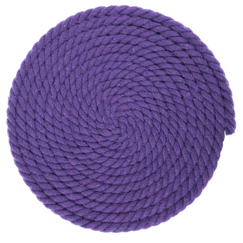 Super Soft 3 Strand Twisted Cotton Rope (Purple, 1/4 Inch