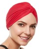 Beemo Polyester Twisted Pleated Turban Head Cover - Red