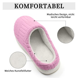 HIEYMSER Comfortable non-slip slippers made of memory cotton for women, pink