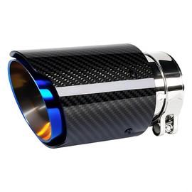 Bielpord - Puntas de escape de coche de acero inoxidable y fibra de carbono de 3 pulgadas de entrada y 4 pulgadas de salida
