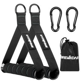 Exercise Handles, Gym Handles for Cable, Chest Fly, Resistance Bands, Pull up, Home Gym Fitness Handles, Gym Attachments for Cable Machine, BREWIDAR D Foam Handles with Gourd Hooks (Pair)