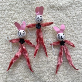 Animal Vintage Spun Cotton Pipe Cleaner Easter Bunny Rabbit Made In Japan 1960’s Animal