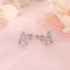 Letter Earrings Silver 925 Initial Small Earrings for Girls Women