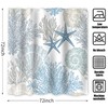 GKLEASG Nautical Beach Shower Curtain, Blue Tropical Coral Ocean Seashell
