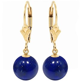 Trustmark 14-20 Gold Filled 12mm Natural Lapis Lazuli Ball Leverback Earrings