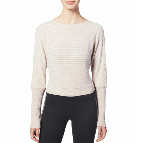 SPLENDID women activewear fitness top RH8S104 WH1 beige knit tie