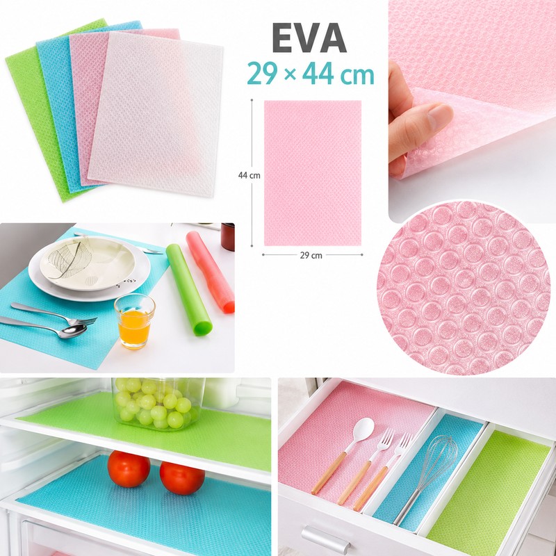 EVA Refrigerator Shelf Liners 29 × 44 cm, Washable Waterproof