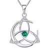 YL Celtic Necklace 925 Sterling Silver 12 Birthstones Cubic Zirconia