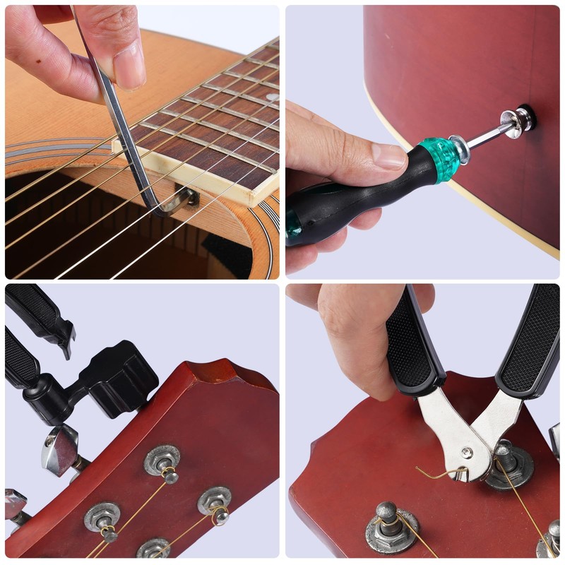 LEKATO 25Pcs Guitar Tool Kit, Guitar Repair Kit, Guitar Maintenance