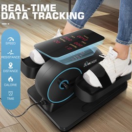 ANCHEER Under Desk Elliptical, Electric Ellipse Leg Exerciser While Sitting for Seniors Adults, Auto/Manual Dual Mode Motorized Foot Pedal Exerciser with Remote Control for Home Office Use