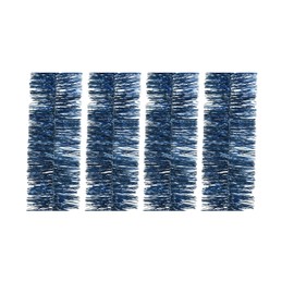 Set Of 4 Night Blue Christmas Tinsel Garland 2.7M Night Navy Blue Shiny Christmas Tree Tinsel