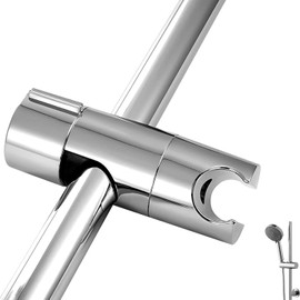 Shower Holder, Holder for Shower, Hand Shower Holder, Adjustable, Shower Head Holders, Shower Holder, No Drilling, Silver, Suitable for Shower Rods with Outer Diameter of 18-25 mm