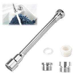 JINJUMEI Strahlregler Wasserhahn, 20cm Wasserhahn Verlängerung Küche, Verlängerung Mit 2pcs Adapter, Perfekt für Küche, Bad usw