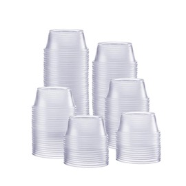 GUSTO Comfy Package [3.25 oz. - 250 Count Clear Disposable Plastic Portion Cups (No Lids), Souffle Cups, Jello Shot Cups, and Sauce Cups For Portion Control, Salad Dressing and More
