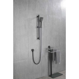 Homein Eco-Performance Handheld Shower, Stainless Steel with 28" Slide Bar & 59" Hose, Color: Matte Black, Bath & Shower Faucet Type: Other