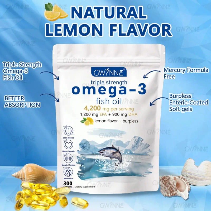 Gwynne Omega 4200mg 300 Cáps Bacalao Aguas Profundas Ártico Noruego